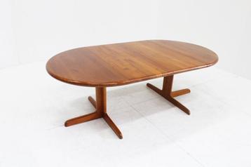 Vintage Deense ronde uitschuifbare eettafel tafel massief  beschikbaar voor biedingen