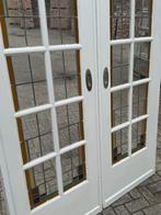 Set schuif / en-suite deuren met glas in lood 214x143cm., Antiek en Kunst, Ophalen