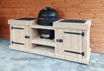 Steigerhouten buitenkeuken egg kamado overkapping wielen bbq, Tuin en Terras, Buitenkeukens, Ophalen of Verzenden, Nieuw, Houtskool