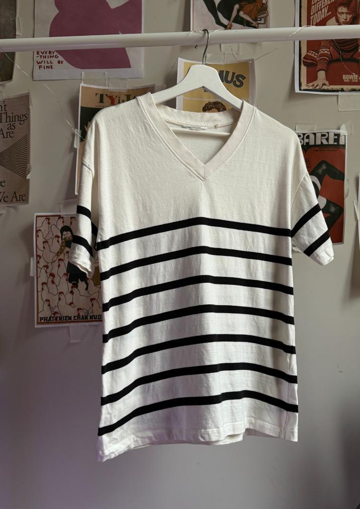 Striped T-Shirt, Kleding | Dames, T-shirts, Zo goed als nieuw, Maat 36 (S), Wit, Korte mouw, Ophalen