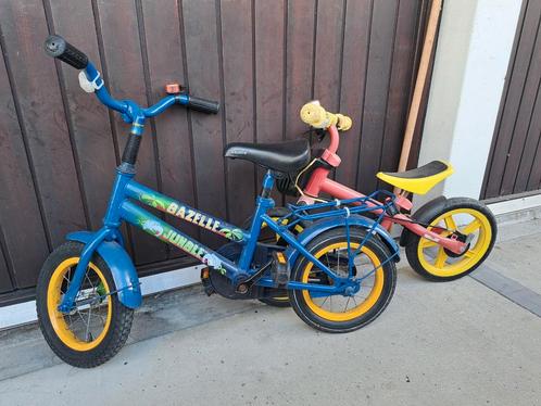 Kinderfietsen en loopfiets fits scoter, 3 - 5 jaar, 12 inch, Fietsen en Brommers, Fietsen | Jongens, Gebruikt, 14 inch of minder