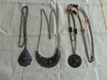 3 x Vintage halsketting ketting met hanger beschikbaar voor biedingen