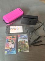 Nintendo Switch + 2 Games, Dock & Case, Gebruikt, Eén computer, Ophalen of Verzenden, 3 spelers of meer