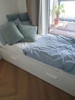 ikea brimnes bedbank, Huis en Inrichting, Slaapkamer | Bedden, Ophalen, Wit, Tweepersoons, Zo goed als nieuw