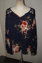 Exquiss's bloemenprint voile blouse - top maat 38 flairmouw, Kleding | Dames, Tops, Maat 38/40 (M), Exquiss's, Blauw, Ophalen of Verzenden