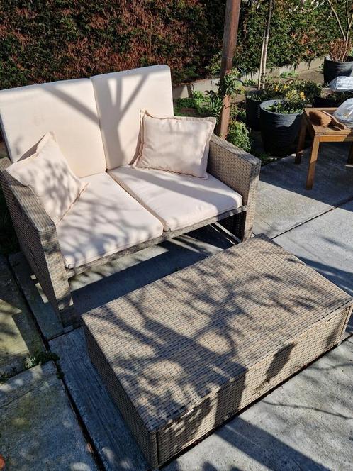loungebank met tafel, Tuin en Terras, Tuinsets en Loungesets, Gebruikt, Bank, Ophalen