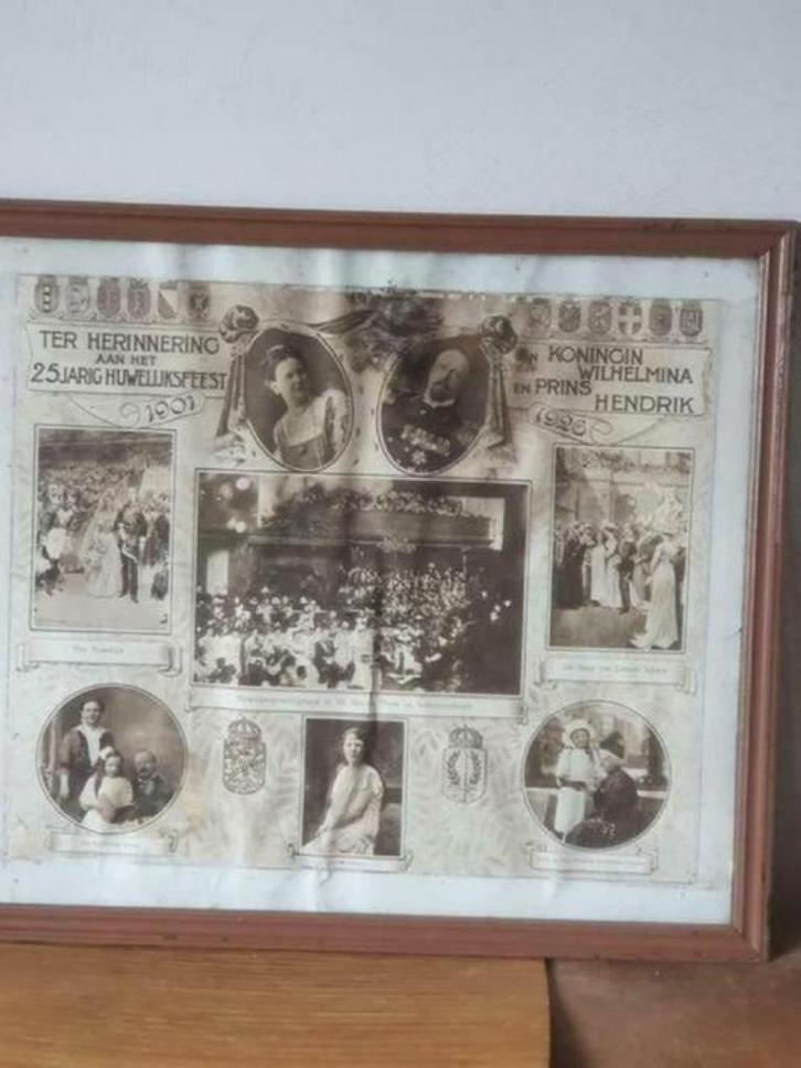 25 jarig huwelijksfeest Koningin Wilhelmina Prins Hendrik 26, Antiek en Kunst, Kunst | Litho's en Zeefdrukken, Ophalen
