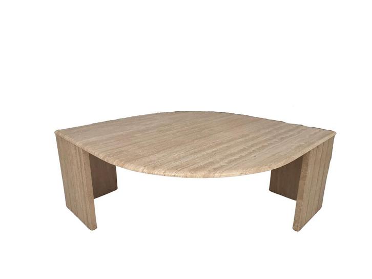 Travertin salontafel - Mid Century stijl/vintage, Huis en Inrichting, Tafels | Salontafels, Gebruikt, Minder dan 50 cm, 100 tot 150 cm