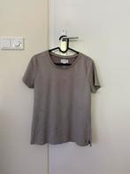 Beige/grijs velour shirt Cotton Club, Ophalen of Verzenden, Zo goed als nieuw, Korte mouw, Maat 36 (S)