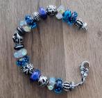 Originele Trollbeads zilveren armband 19 cm met bloemslot, Ophalen of Verzenden, Gebruikt, Zilver