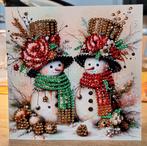 Sneeuwpop kerstkaarten glinsterende glas diamantjes, Ophalen, Nieuw, Kerst
