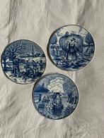 3 stuks Delfts Blauwe bordjes “ oude ambachten “, Antiek en Kunst, Ophalen
