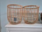 2x Houten Windlichten met Glas, Huis en Inrichting, Woonaccessoires | Kandelaars en Kaarsen, Ophalen of Verzenden, Hout, Minder dan 25 cm