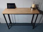 Wandtafel eiken industrieel NIEUW sidetable #WINKEL#, 100 tot 150 cm, Industrieel design, Nieuw, Ophalen of Verzenden