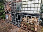 Haardhout mix, deze zomer gezaagd. Eik/els/berk/laurier, Tuin en Terras, Haardhout, Minder dan 3 m³, Ophalen, Eikenhout, Blokken