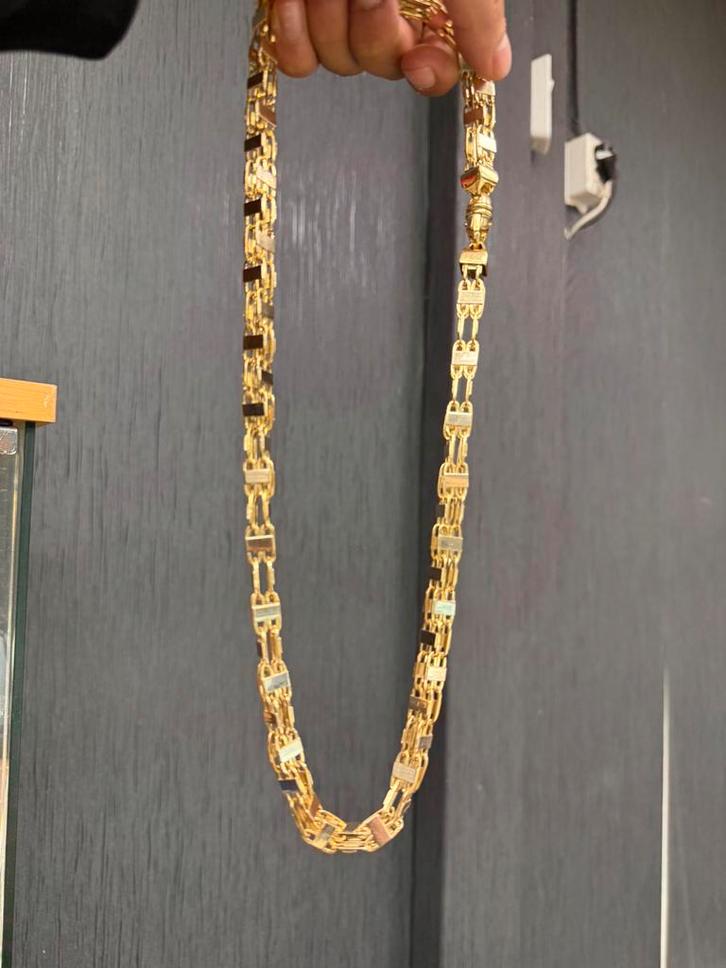 Prachtige 18 karaat gouden massieve magnum ketting, Sieraden, Tassen en Uiterlijk, Kettingen, Goud, Ophalen of Verzenden