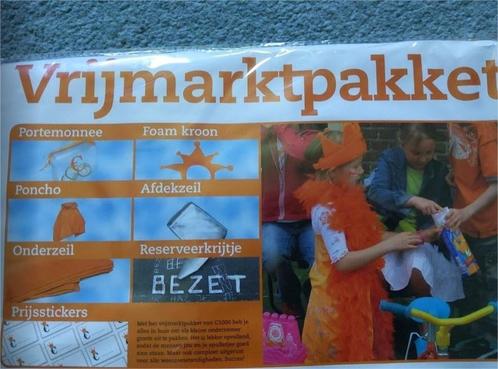 Vrijmarkt pakket vrijmarktpakket met o.a. oranje foam kroon, Hobby en Vrije tijd, Feestartikelen, Nieuw, Overige typen, Oranje of Koningsdag