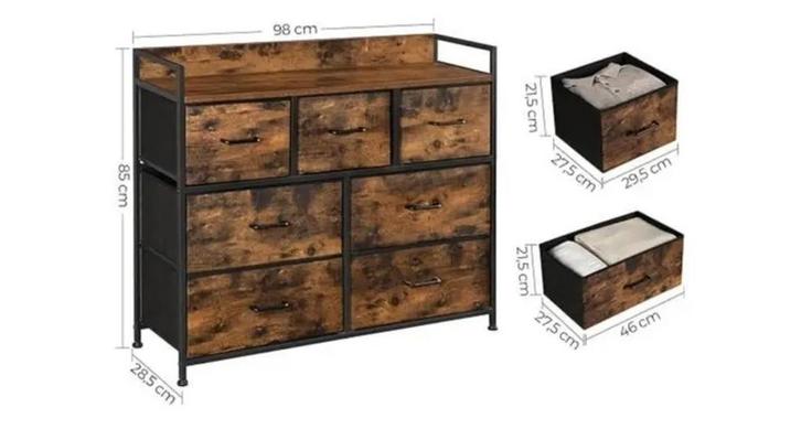 Songmics Comoda met 7 lades - Ruim & Gesorteerd, Huis en Inrichting, Kasten | Dressoirs, Nieuw, 50 tot 100 cm, 25 tot 50 cm, Met lade(s)