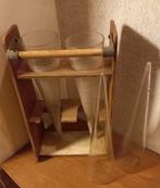 Oud Laboratorium glaswerk met houder, Huis en Inrichting, Woonaccessoires | Vazen, Ophalen, Overige kleuren, Minder dan 50 cm
