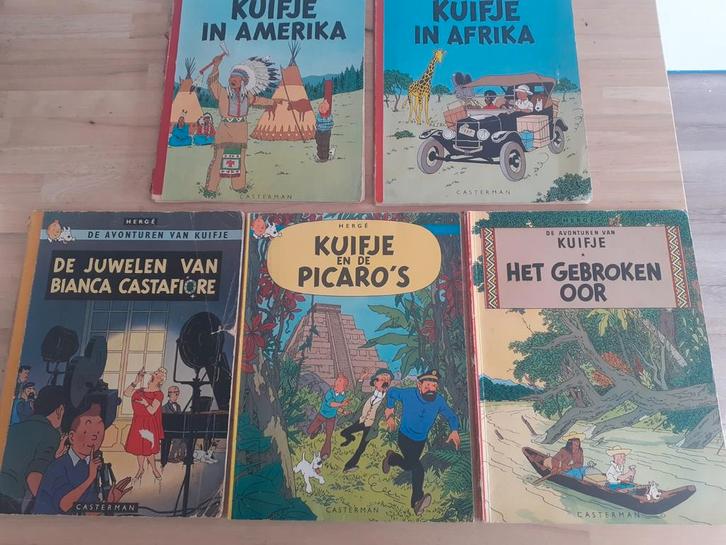 5x Kuifje, Boeken, Stripboeken, Gelezen, Meerdere stripboeken, Ophalen of Verzenden