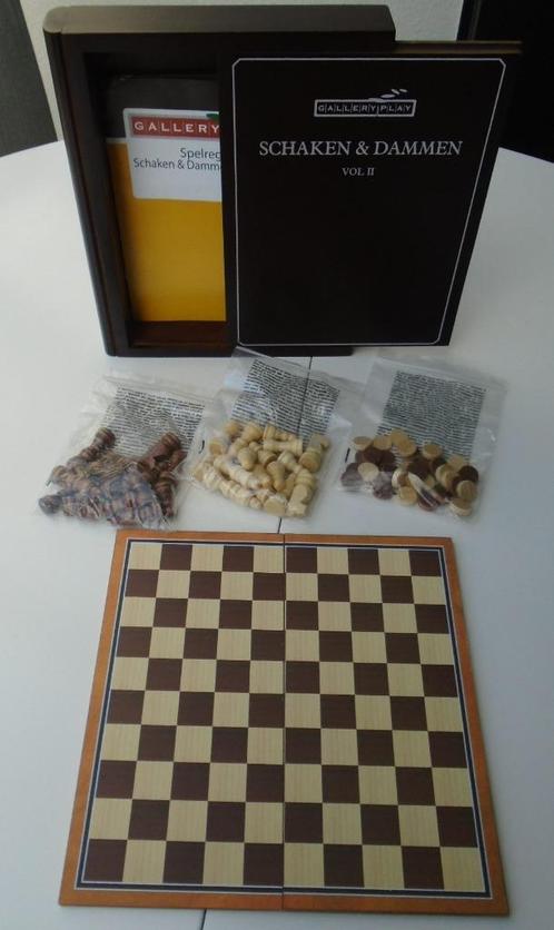 LUXE SCHAAK EN DAMMEN SPELLEN BOX HOUTEN KIST Nieuw, Hobby en Vrije tijd, Gezelschapsspellen | Bordspellen, Nieuw, Een of twee spelers