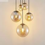 Hanglamp met glazen bollen, Huis en Inrichting, Lampen | Hanglampen, Ophalen of Verzenden, Zo goed als nieuw, Glas