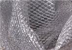 Zilveren Tule NIEUW 155 cm breed fijnmazig € 3 per meter, Overige kleuren, 120 cm of meer, Ophalen of Verzenden, Polyester
