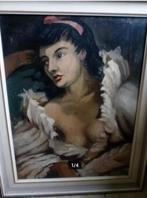 vintage schilderij ``Zuiderse Dame`` op paneel, Ophalen, Huis en Inrichting