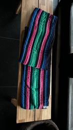 Engelse college sjaal veel kleur donkerblauw roze aqua, Ophalen of Verzenden, Zo goed als nieuw, Maat 46/48 (XL) of groter, Sjaal