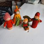 4 bloemrnkinderen vilt hout en wol, Ophalen of Verzenden, Zo goed als nieuw