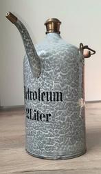 Grijs gewolkte geëmailleerde petroleum kan 2 liter, Antiek en Kunst, Antiek | Emaille, Ophalen of Verzenden
