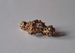 Gouden broche met granaten, Ophalen of Verzenden, Goud, Broche, Met edelsteen