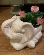 Olifant witte bloempot retro keramiek, Ophalen of Verzenden