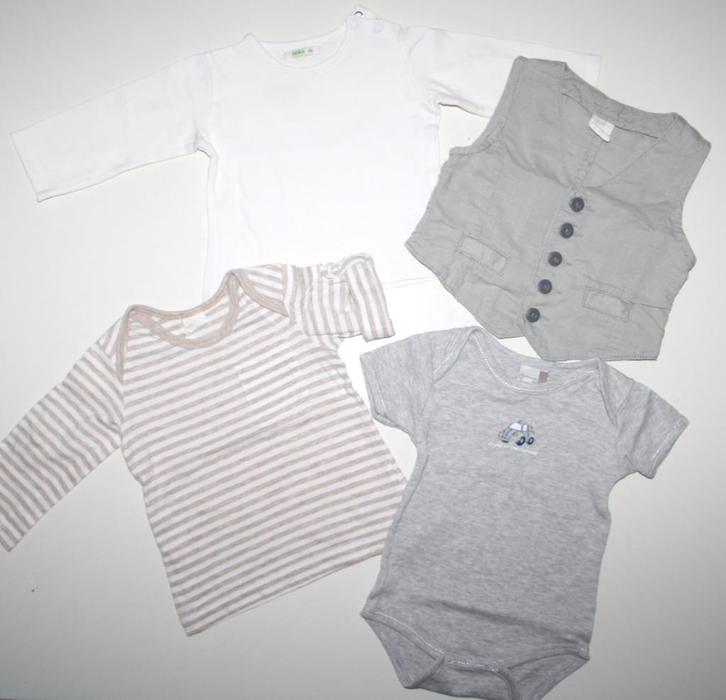 4-delig HEMA H&M setje maat 68 romper gilet spencer shirtje, Kinderen en Baby's, Babykleding | Maat 68, Zo goed als nieuw, Jongetje