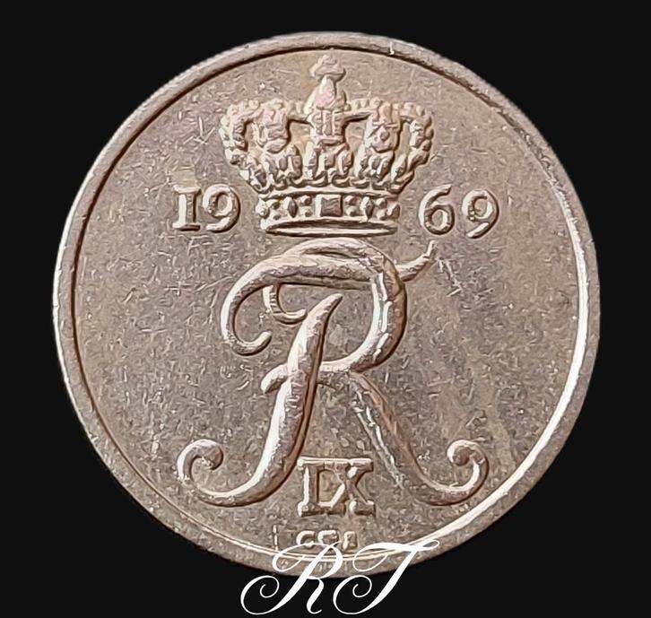 Te koop 10 Deense øre munt uit 1969., Postzegels en Munten, Munten | Europa | Niet-Euromunten, Losse munt, Overige landen, Ophalen of Verzenden