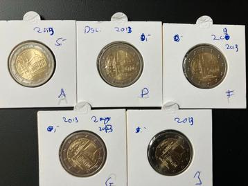 Set twee Euromunten 2013 ( UNC) Duitsland beschikbaar voor biedingen