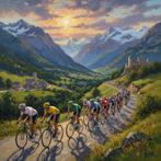 Schilderij Tour de France, 50 tot 75 cm, Verzenden, Nieuw, Schilderij