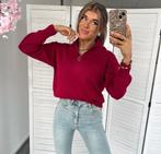 Bordeaux Rode Trui met Rits - One Size, Ophalen of Verzenden, Zo goed als nieuw, Maat 38/40 (M), Rood