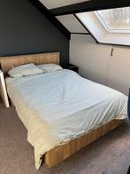 Houten bed 140x200 met lades en lattenbodem, Huis en Inrichting, Slaapkamer | Bedden, Gebruikt, Bruin, Twijfelaar, 200 cm