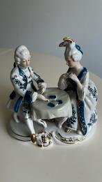 Antiek kaartend koppel, Ophalen of Verzenden