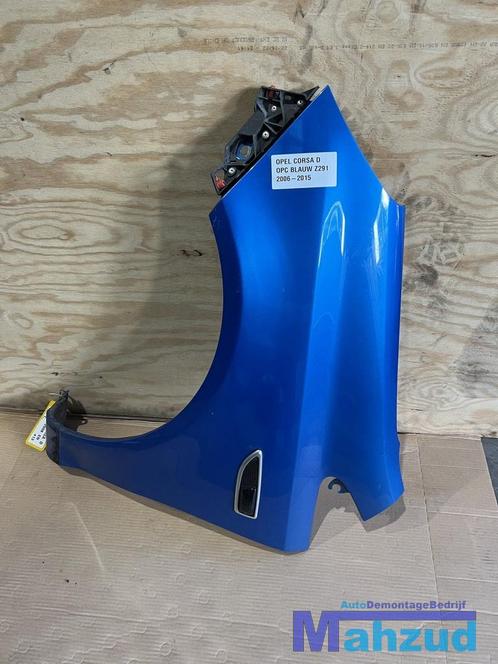 OPEL CORSA D BLAUW Z291 OPC VXR Links voorscherm scherm 2006, Auto-onderdelen, Carrosserie en Plaatwerk, Spatbord, Opel, Gebruikt