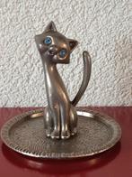 Zilver/zink ring houder poes, Antiek en Kunst, Ophalen of Verzenden