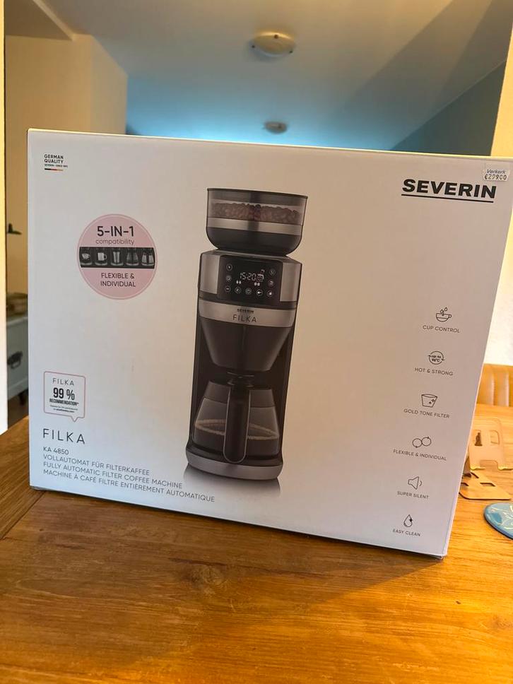 Severin Filka KA 4850 Koffiemachine - Nieuw!, Witgoed en Apparatuur, Koffiezetapparaten, Nieuw, Gemalen koffie, Koffiemachine
