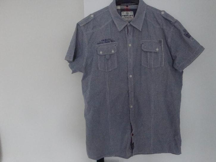 Geblokt TWINLIFE overhemd met korte mouwen. Maat XXXL., Kleding | Heren, Grote Maten, Zo goed als nieuw, Overhemd, Overige kleuren