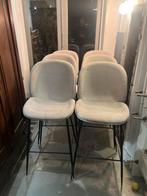 6 Grijze Barkrukken, Ophalen, 90 cm of meer, Metaal, Gebruikt