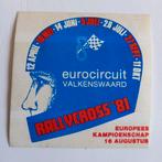 Sticker.  RALLYCROSS eurocircuit Valkenswaard.  1981., Ophalen of Verzenden, Zo goed als nieuw, Overige typen