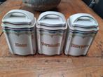 uit oma's keuken 3 nostalgische oude porseleinen voorraadpot, Ophalen of Verzenden