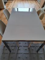 IKEA TORSBY Tafel + 4 Ikea Leifarne Stoelen - Wit Hoogglans, Ophalen, 100 tot 150 cm, 50 tot 100 cm, Zo goed als nieuw
