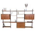 Poul Cadovius Deens vintage wandsysteem jaren 50 wandkast, Ophalen, Gebruikt, Teakhout, 300 cm of meer