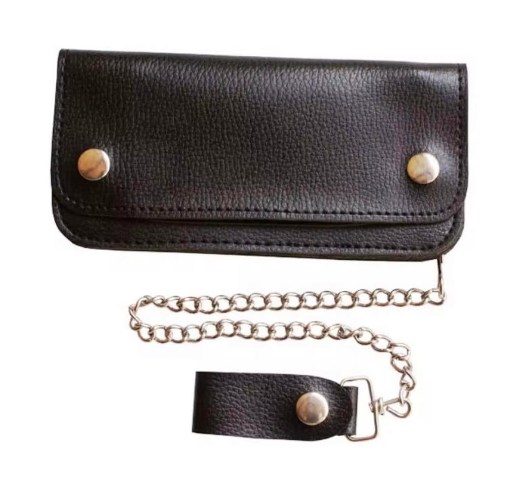 Stoere Biker Portemonnee met Ketting - Zwart Leer, rocker,, Overige merken, Zwart, Nieuw, Ophalen of Verzenden